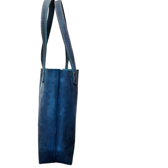Full Grain Leather Tote in Midnight Blue - Picture 4 of 12